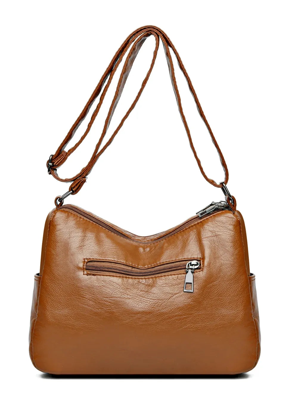 Stylish PU Leather Multi-Pocket Shoulder Bag