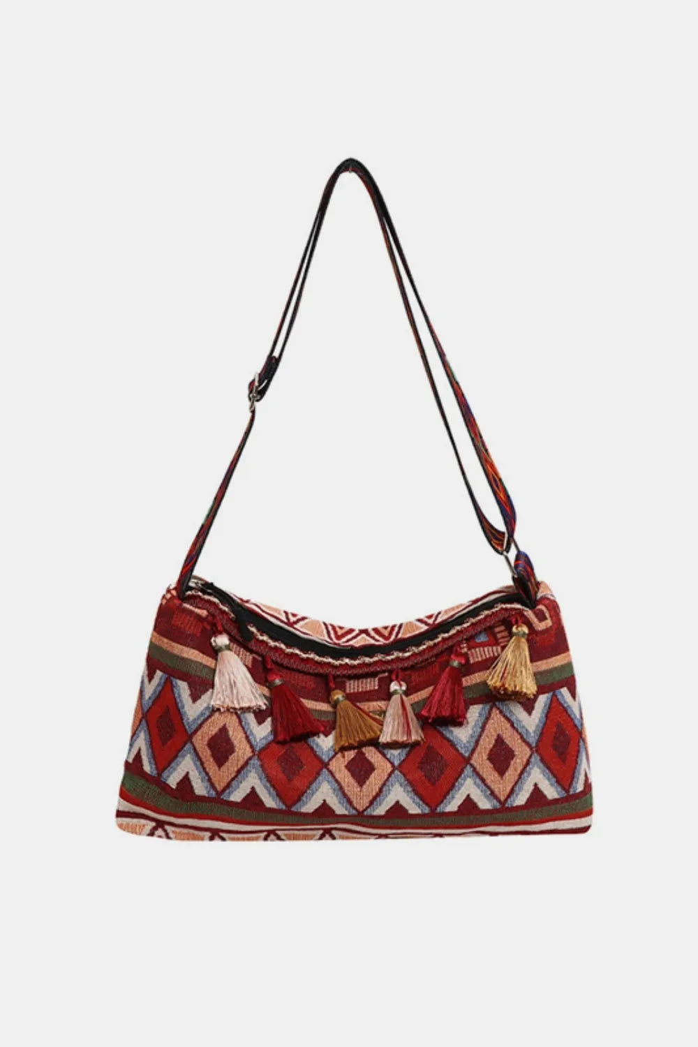 Tassel Strap Shoulder Bag with Adjustable Fit