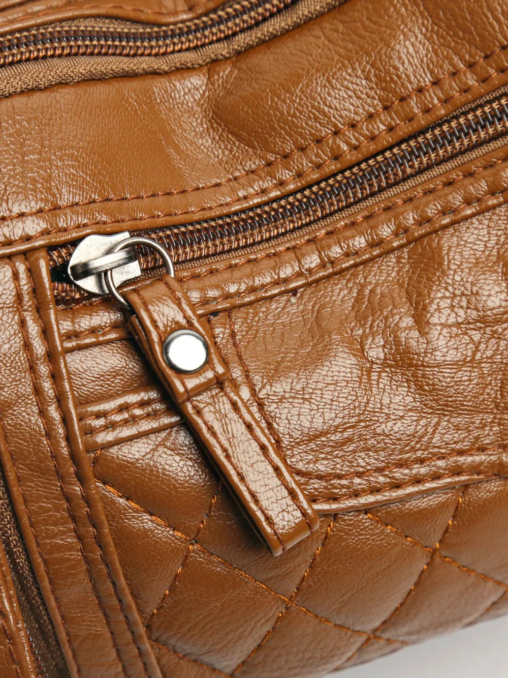 Stylish PU Leather Multi-Pocket Shoulder Bag