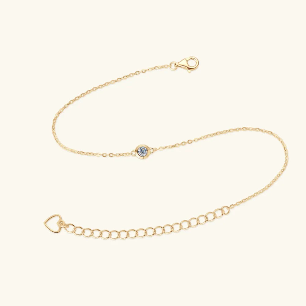 S925 Silver Bracelet - Inlaid Moissanite
