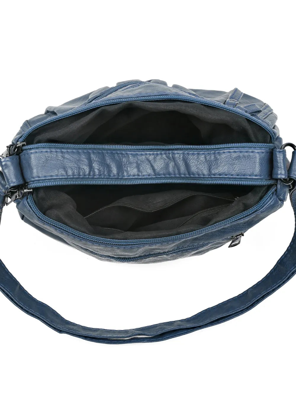 Ruched Adjustable Strap PU Leather Bag