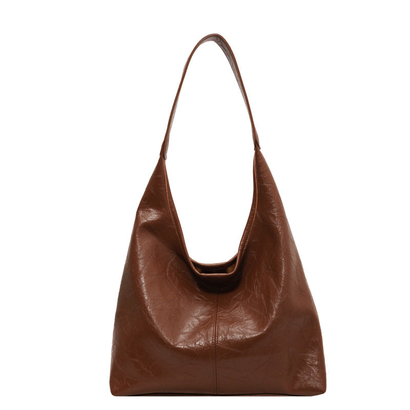 Vintage Wine Red Soft PU Leather Tote Bag