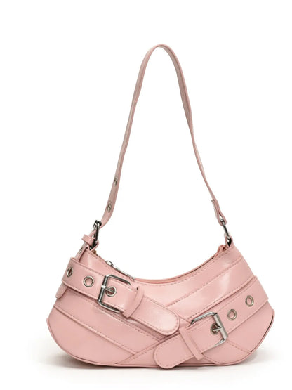 Chic PU Leather Buckle Shoulder Bag