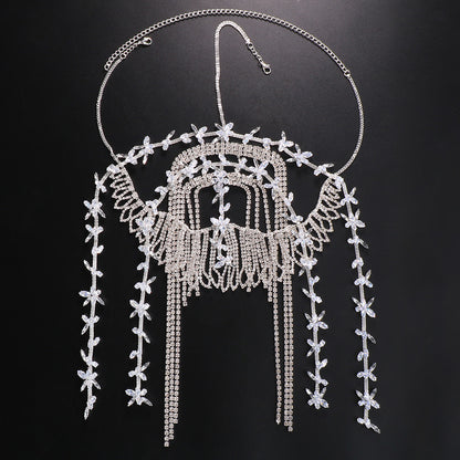 Fashionable Leaf Water Diamond Tassel Hair Chain – Elegant Women’s Headwear ✨