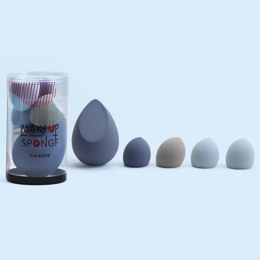 5Pcs Makeup Sponge Blender Set – Professional Beauty Puffs for Flawless Foundation