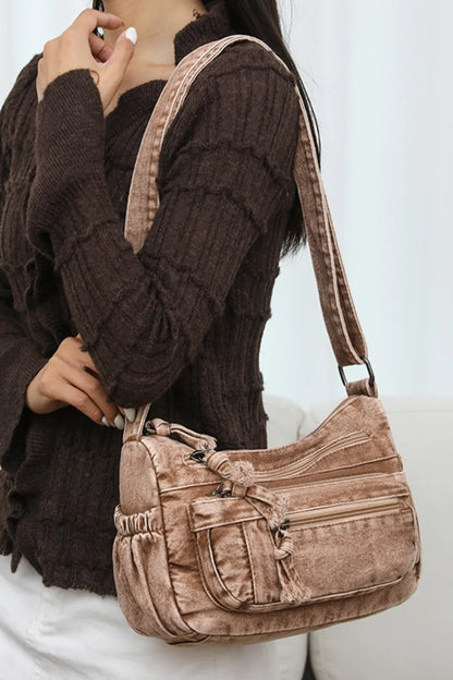 Adjustable Denim Crossbody Bag for Everyday Use