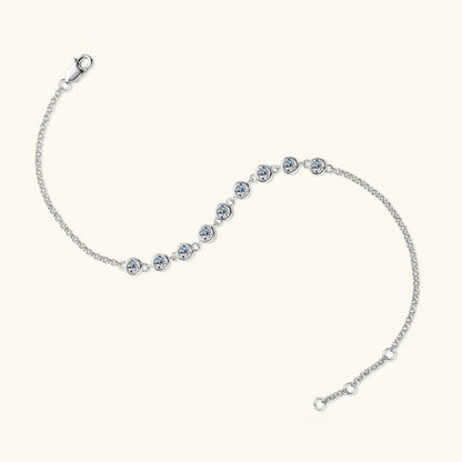 S925 Silver Bracelet - Inlaid Moissanite Elegance