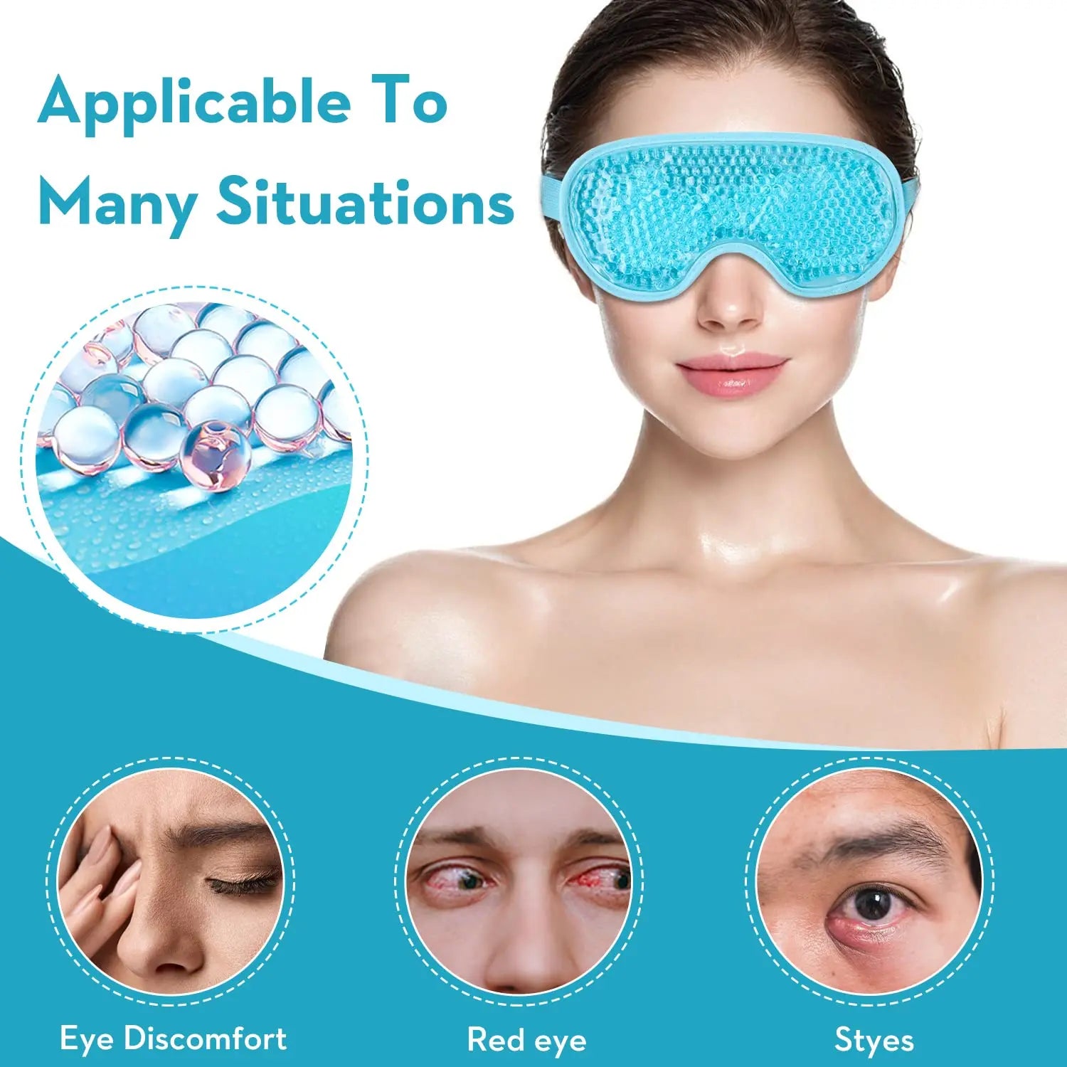 Cooling Gel Bead Eye Mask – Reusable Hot &amp; Cold Compress