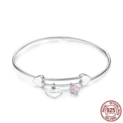 S925 Silver Bracelet - Heart-Shaped Design