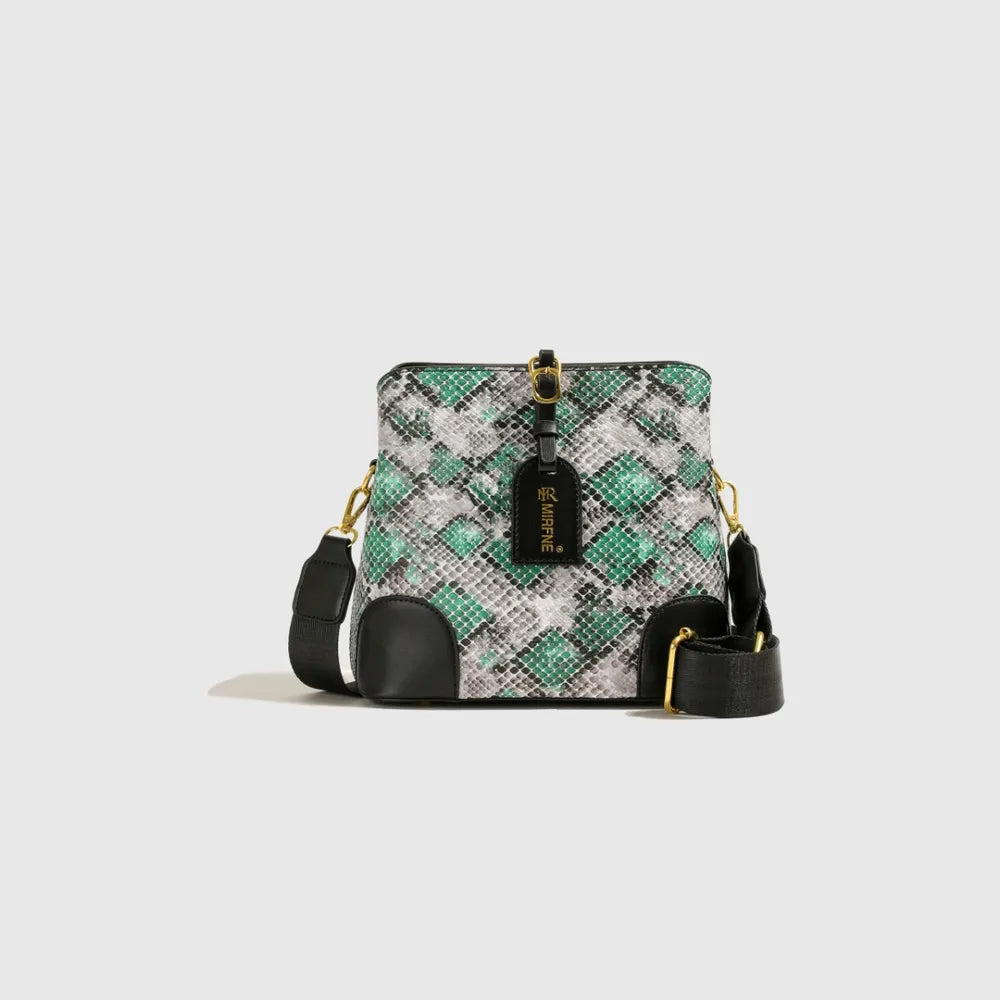 Snakeskin Print Crossbody Bag for Trendy Style