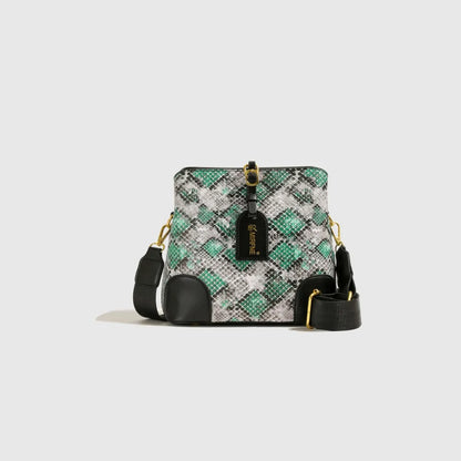 Snakeskin Print Crossbody Bag for Trendy Style