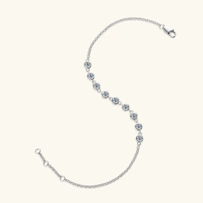 S925 Silver Bracelet - Inlaid Moissanite Elegance
