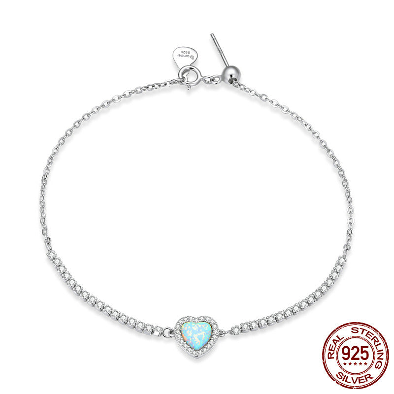 S925 Silver Bracelet - Heart-Shaped Love for Lasting Bonds