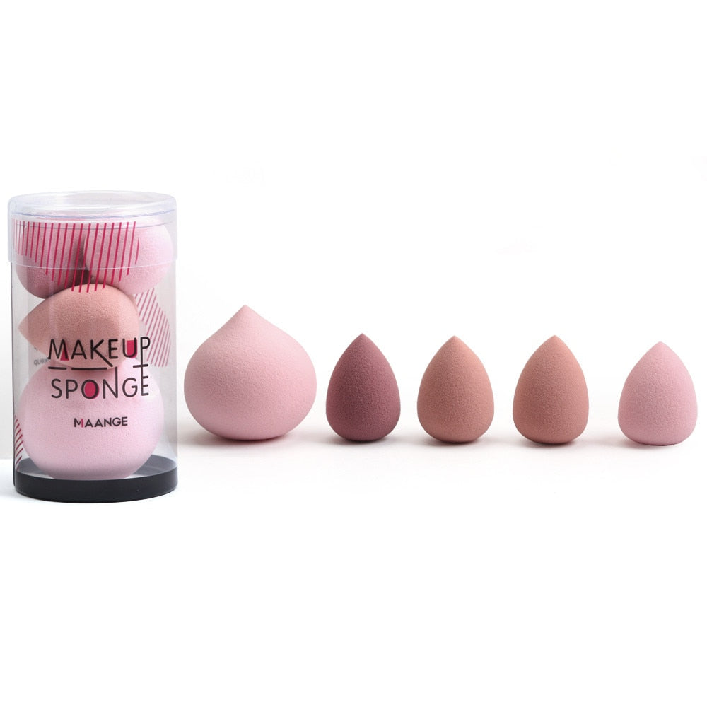 5Pcs Makeup Sponge Blender Set – Professional Beauty Puffs for Flawless Foundation