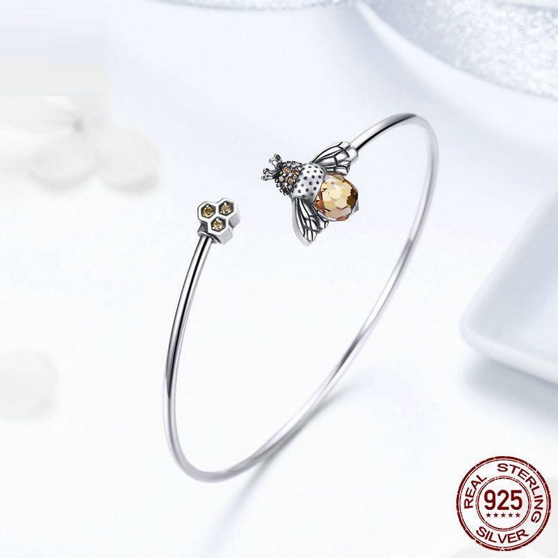 S925 Silver Bracelet - Bee Chain