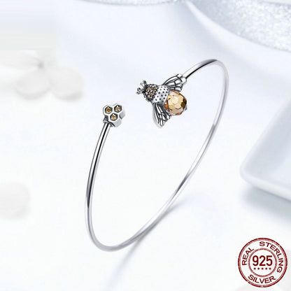 S925 Silver Bracelet - Bee Chain