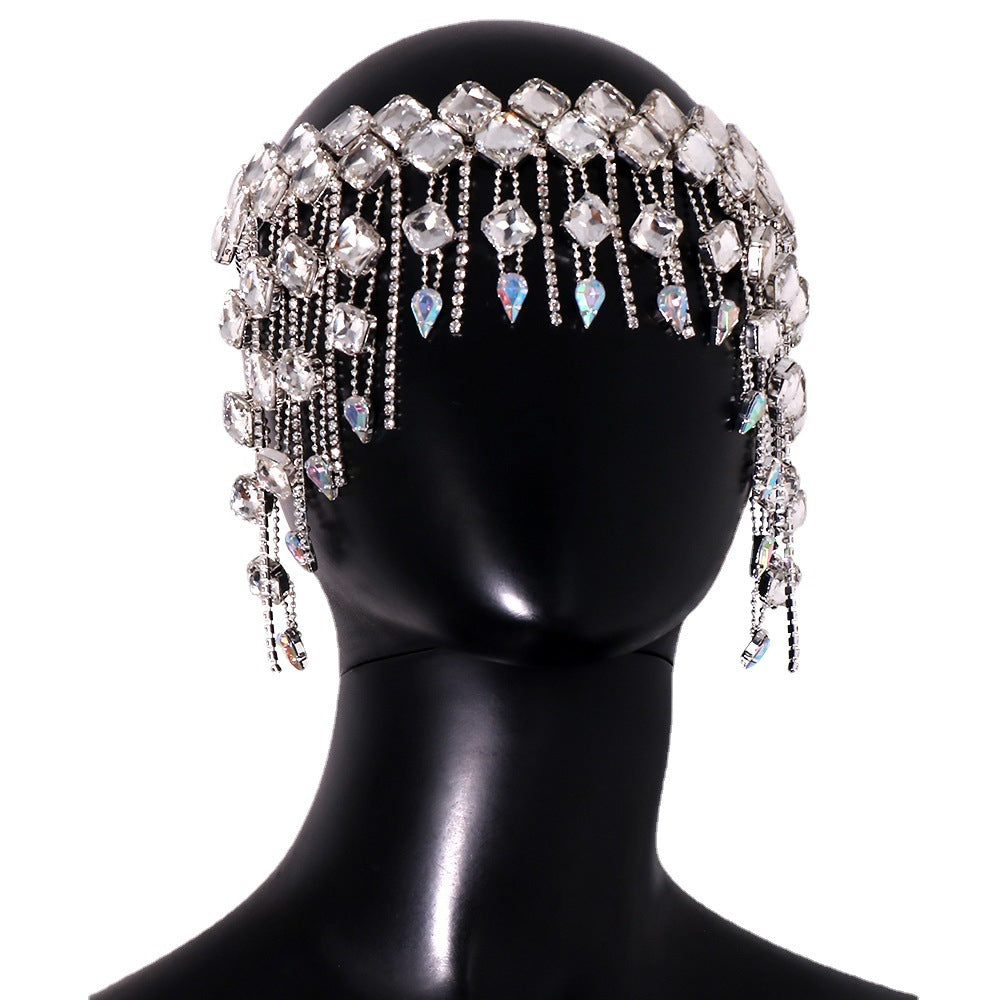 Exaggerated Crystal Hair Chain – European &amp; American Fashion ✨