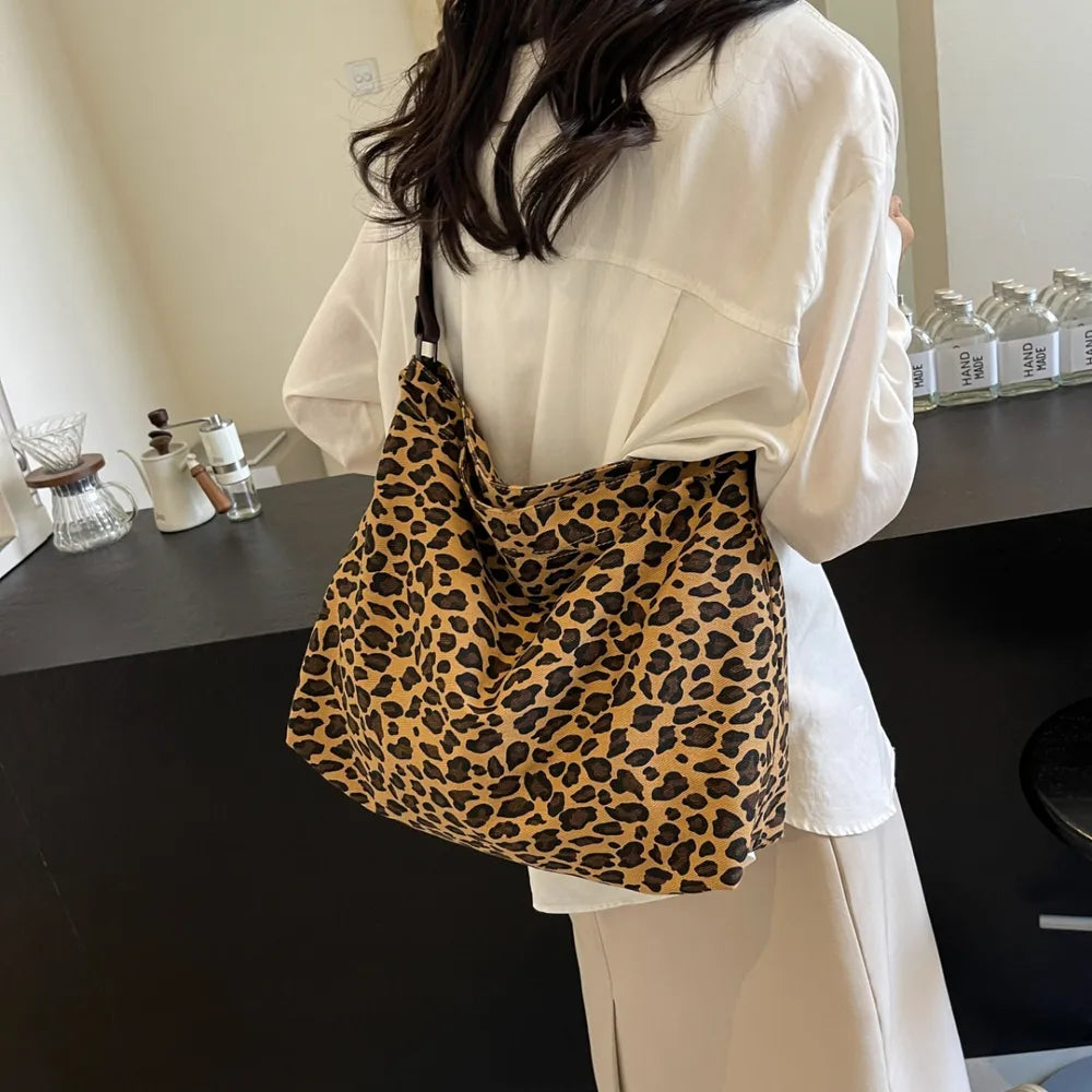 Leopard Print Tote with Adjustable Straps