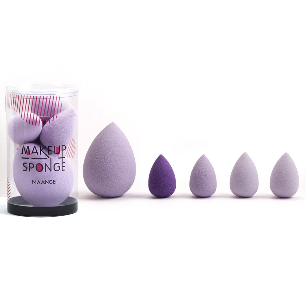 5Pcs Makeup Sponge Blender Set – Professional Beauty Puffs for Flawless Foundation