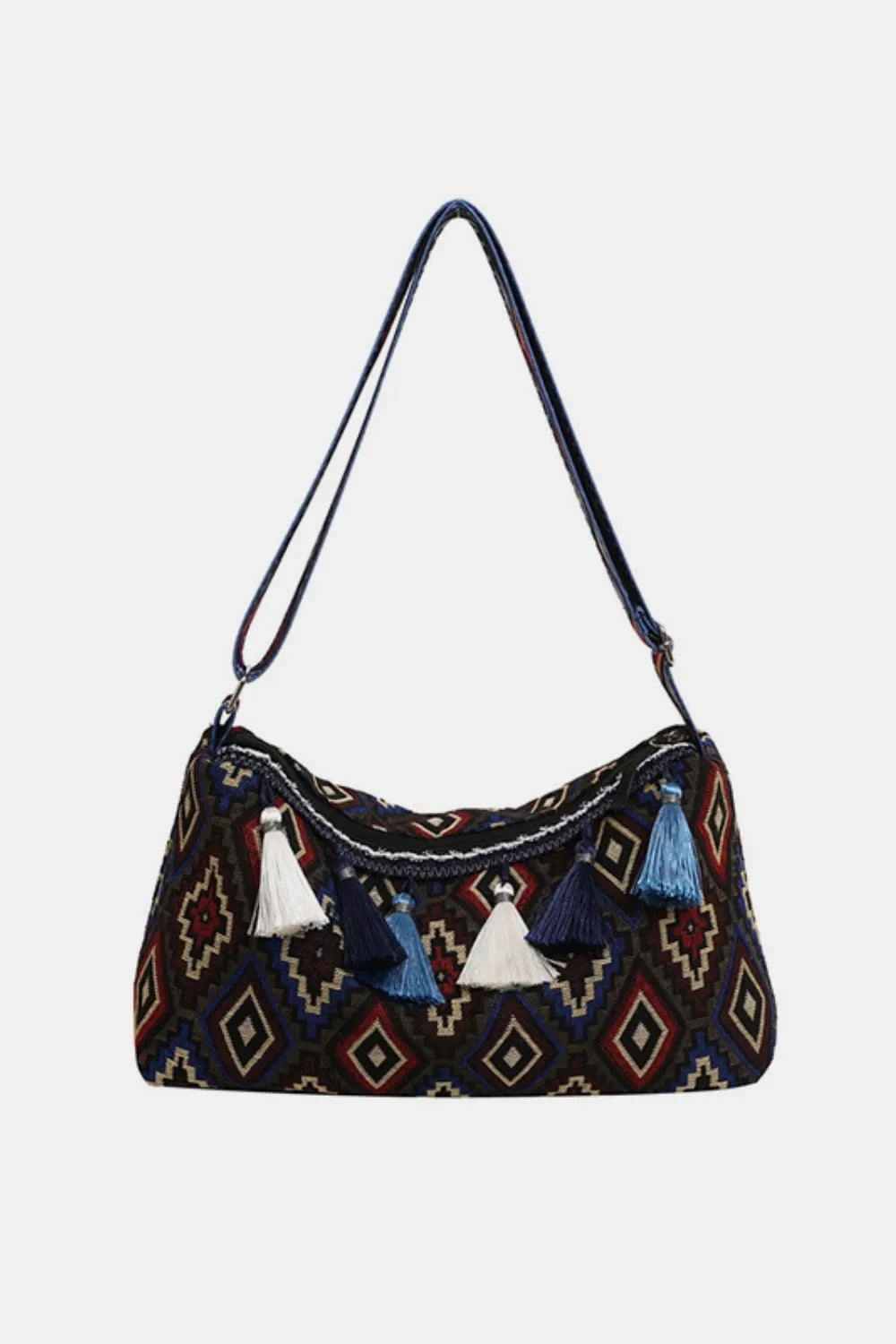 Tassel Strap Shoulder Bag with Adjustable Fit