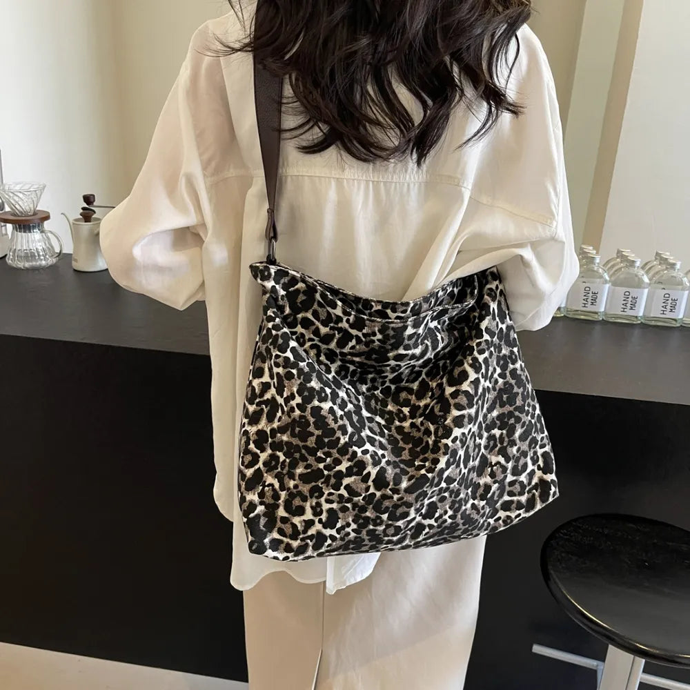Leopard Print Tote with Adjustable Straps