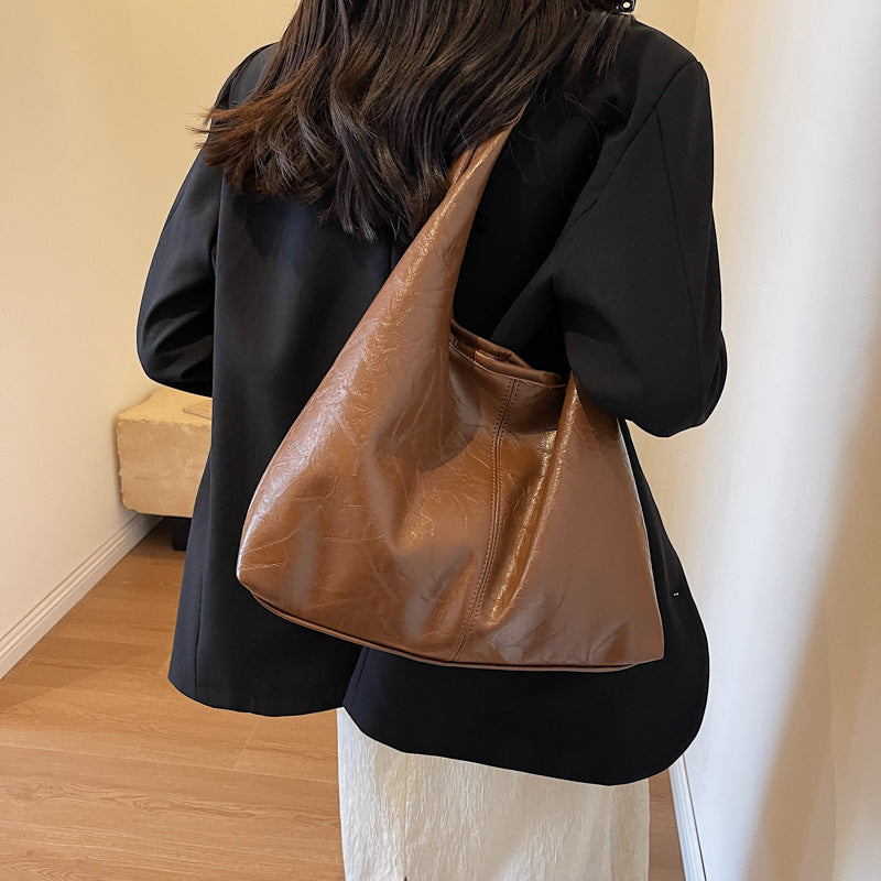 Vintage Wine Red Soft PU Leather Tote Bag