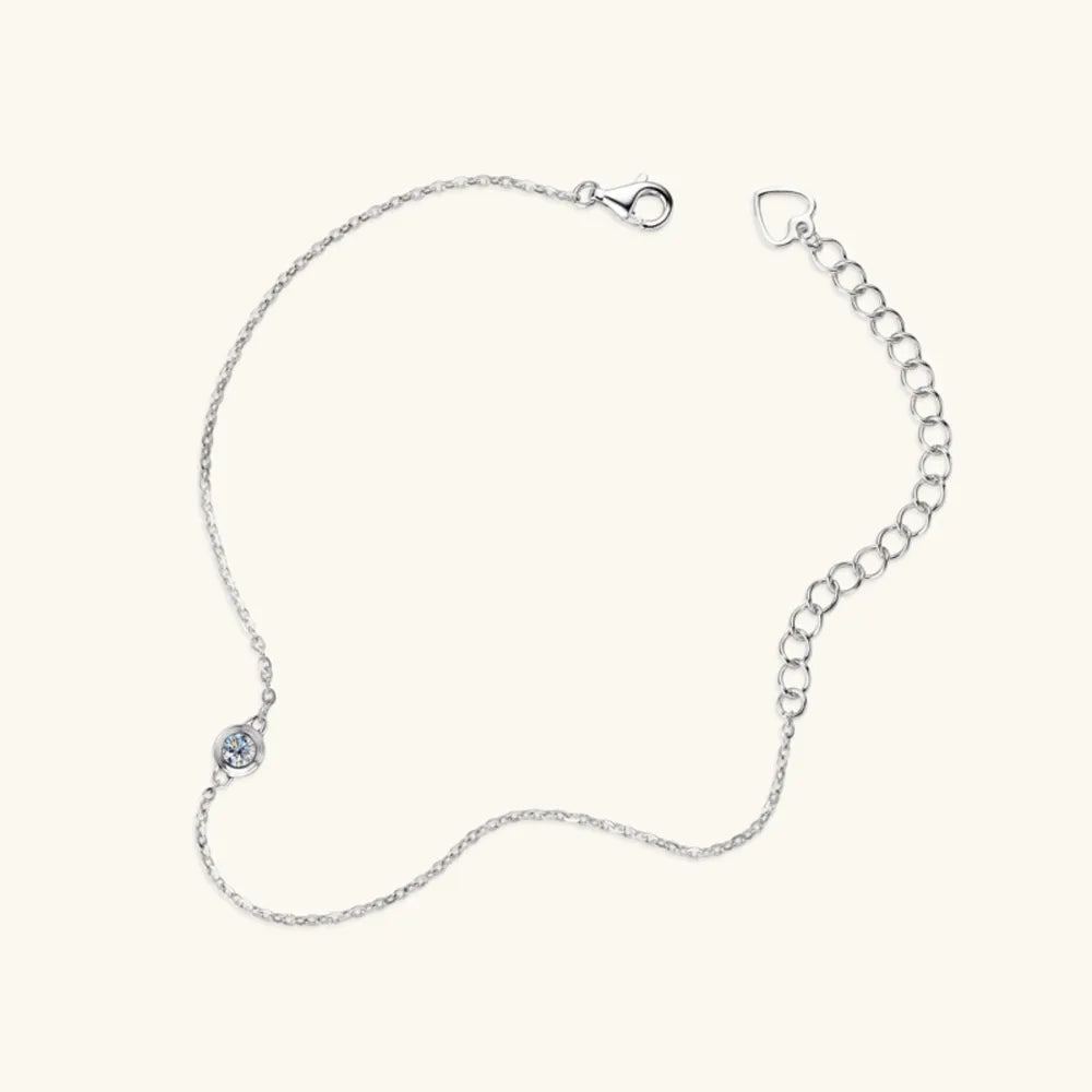 S925 Silver Bracelet - Inlaid Moissanite