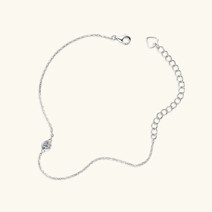 S925 Silver Bracelet - Inlaid Moissanite