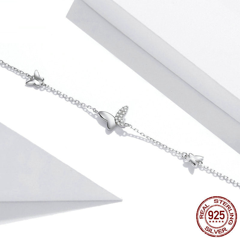 S925 Silver Bracelet - Elegant Butterfly