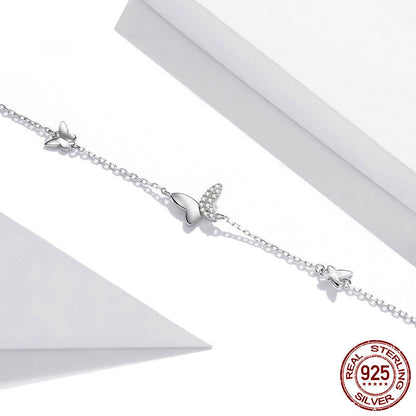 S925 Silver Bracelet - Elegant Butterfly