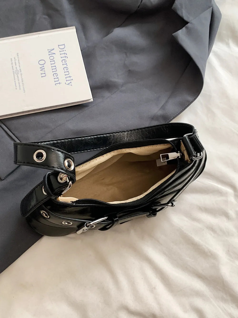 Chic PU Leather Buckle Shoulder Bag