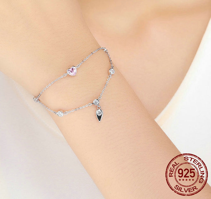 S925 Silver Bracelet - Elegant Sweetheart