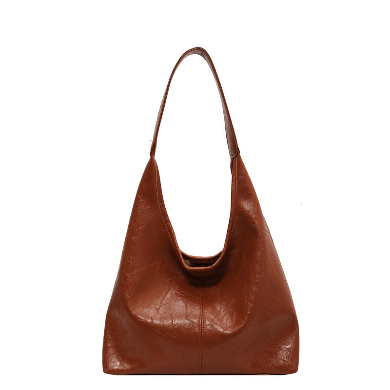 Vintage Wine Red Soft PU Leather Tote Bag