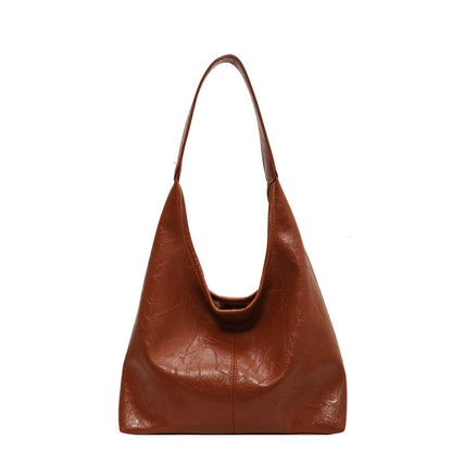 Vintage Wine Red Soft PU Leather Tote Bag
