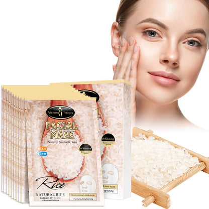 Rice Extract Facial Mask – Moisturizing &amp; Brightening Sheet Mask