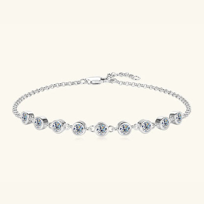 S925 Silver Bracelet - Inlaid Moissanite Elegance