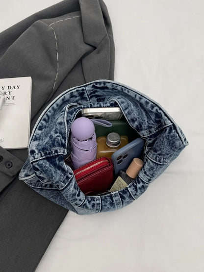 Crescent Denim Shoulder Bag for Everyday Use