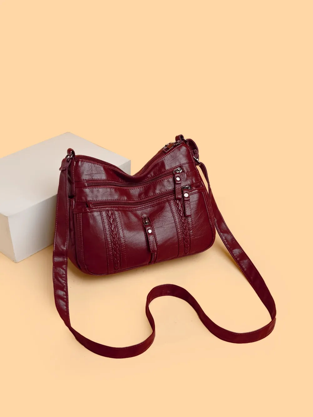 Stylish PU Leather Adjustable Shoulder Bag