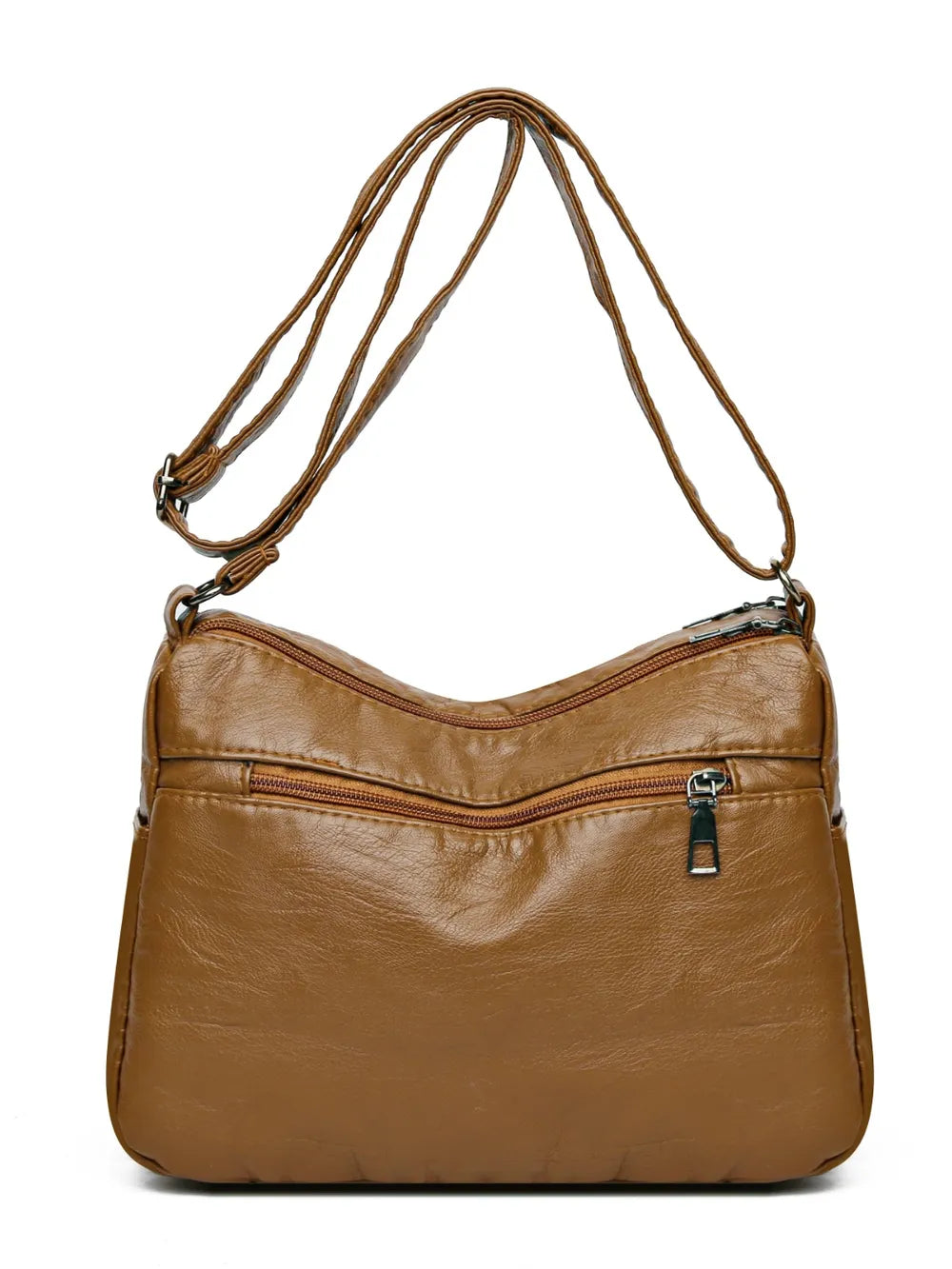 Ruched Adjustable Strap PU Leather Bag