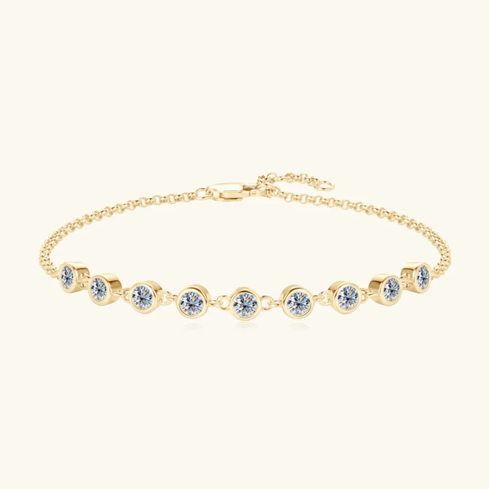 S925 Silver Bracelet - Inlaid Moissanite Elegance