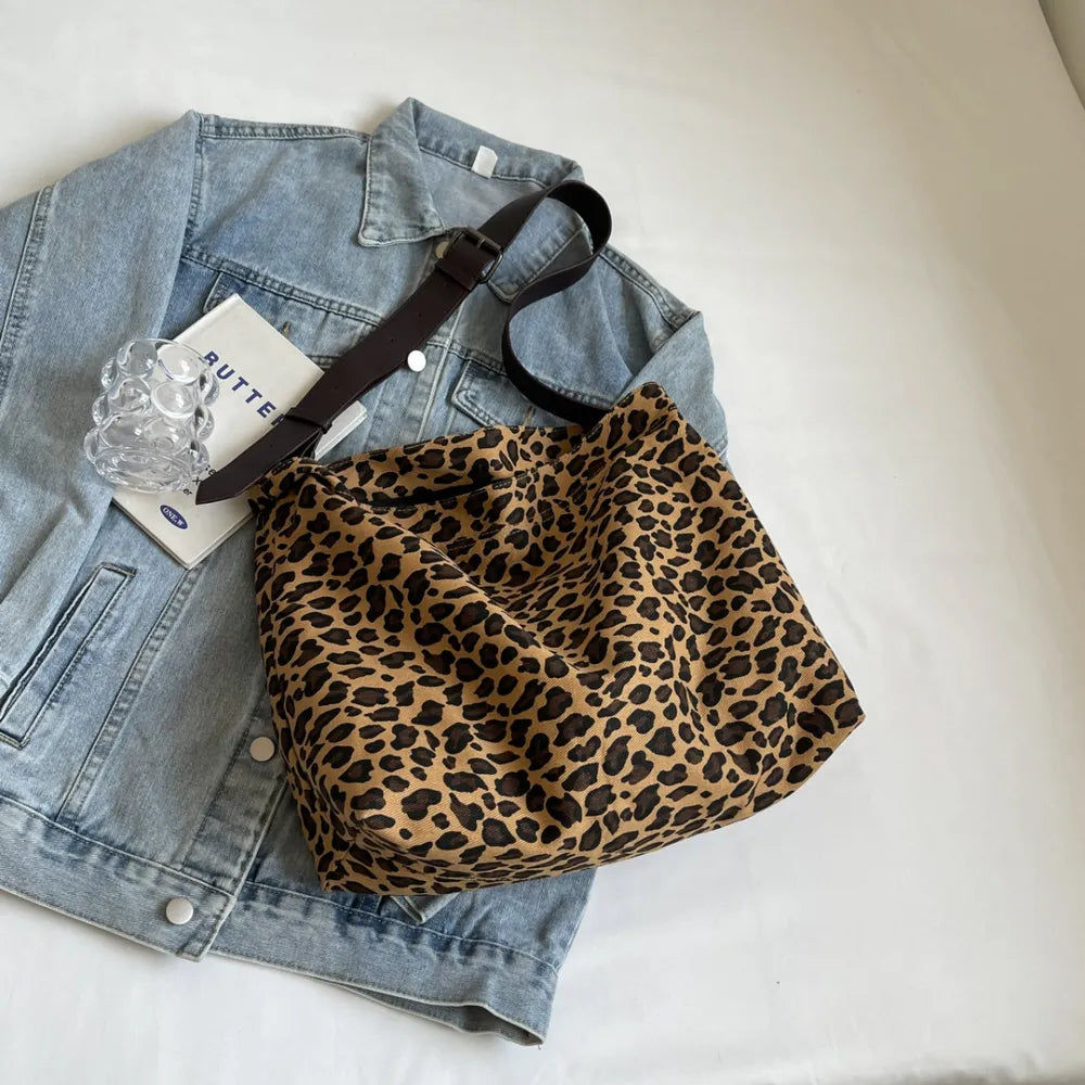 Leopard Print Tote with Adjustable Straps