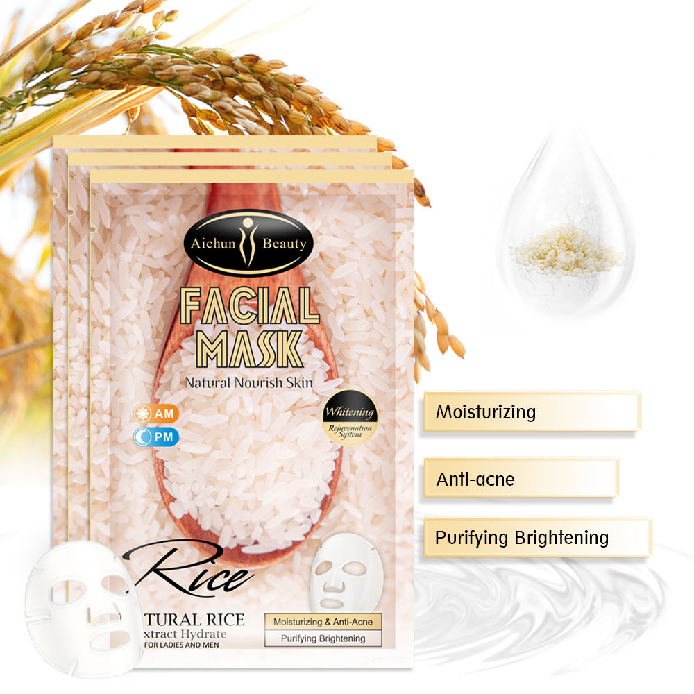 Rice Extract Facial Mask – Moisturizing &amp; Brightening Sheet Mask
