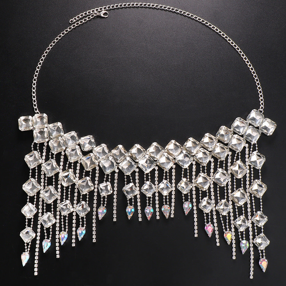 Exaggerated Crystal Hair Chain – European &amp; American Fashion ✨