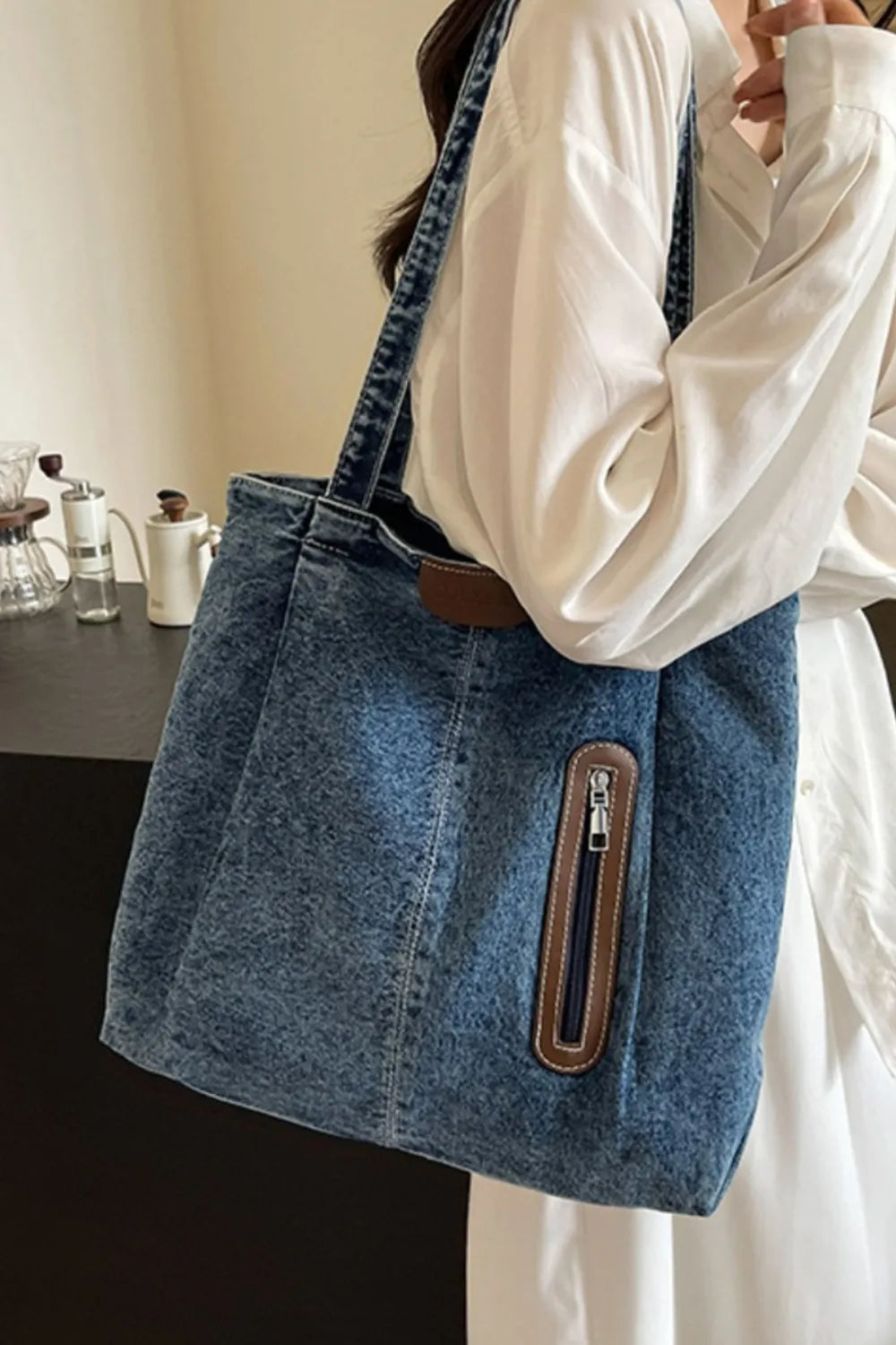 Stylish Medium Denim Tote for Everyday Use
