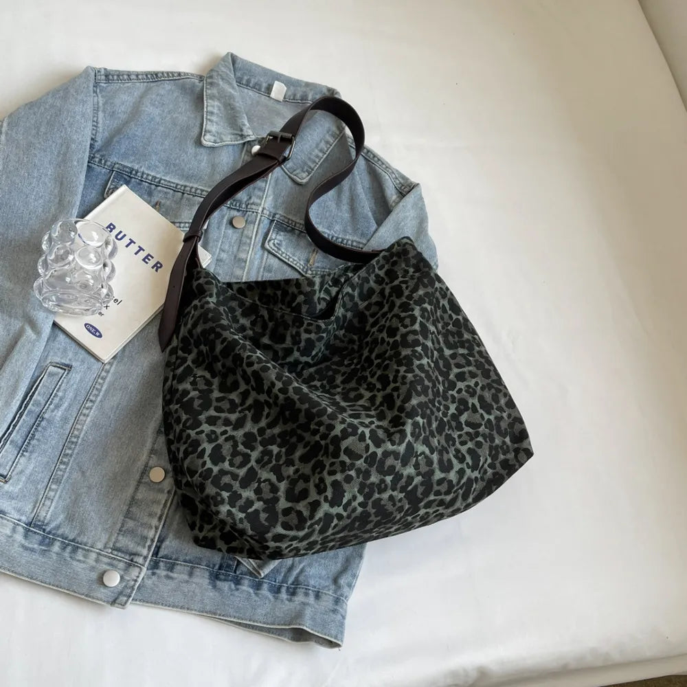 Leopard Print Tote with Adjustable Straps