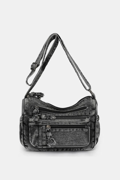 Adjustable Denim Crossbody Bag for Everyday Use