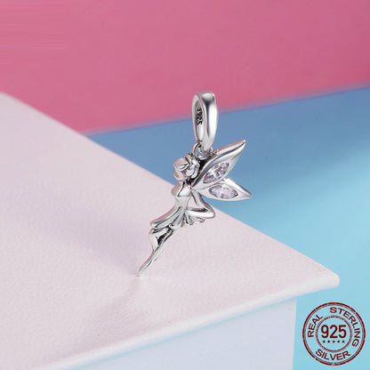S925 Silver Necklace - Personalized Flower Fairy Silver Charm