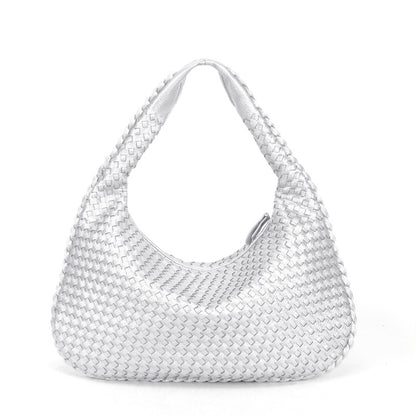 Handmade Woven Leather Hobo Bag, Spacious