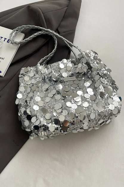 Sequin Braided Strap Chic Shoulder Bag