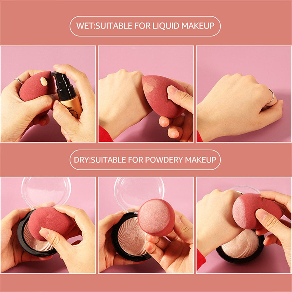 5Pcs Makeup Sponge Blender Set – Professional Beauty Puffs for Flawless Foundation